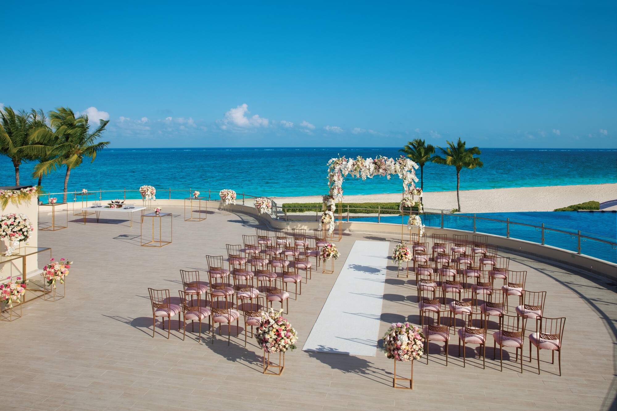 Romantic destination wedding setting