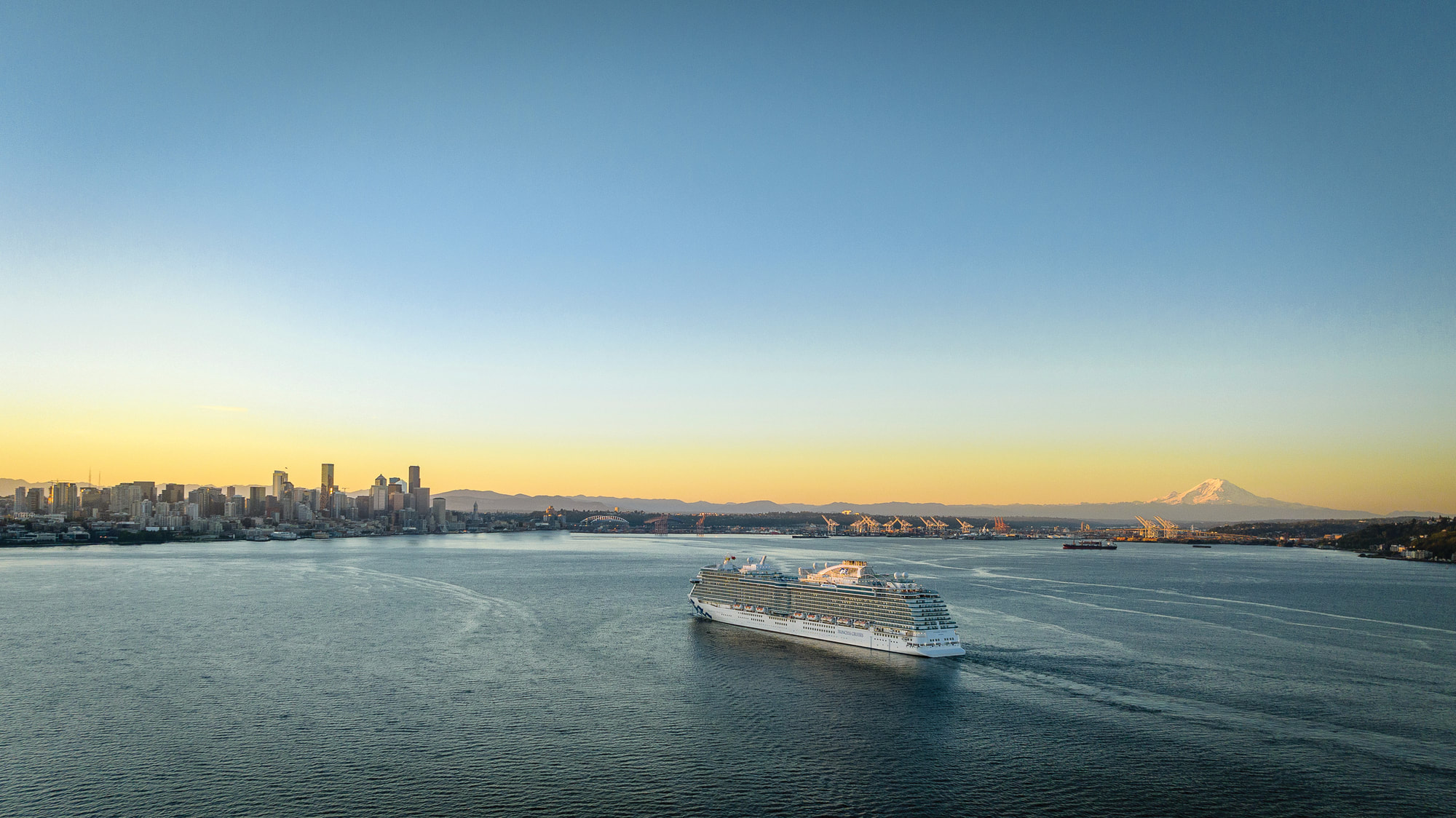 Ocean cruise ship at sea